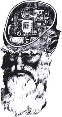 Retro Machine Brain Man