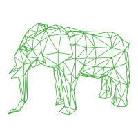 Elephant Low Poly - Green Remix