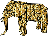 Geometric Elephant Gold