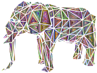 Geometric Elephant Chromatic No Silhouette