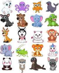 Color cute animals