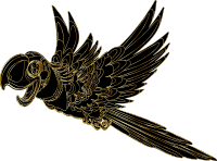 Parrot By GraphicMama-team Gold Line Art