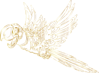 Parrot By GraphicMama-team Gold Line Art No Silhouette