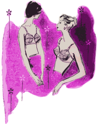 Retro Two Women in a Bra