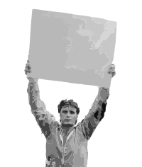 Man Holding a Blank Sign