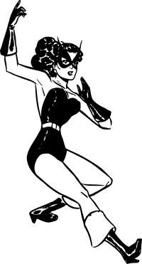 Female superhero jumping