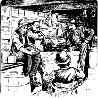 Men Gathered in an Old Shop