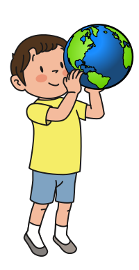 Young Boy Holds the Earth