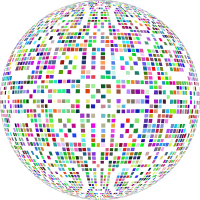 Vintage Flourish Mosaic Design Sphere Colorful