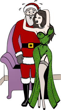 Santa and Woman - Colour Remix