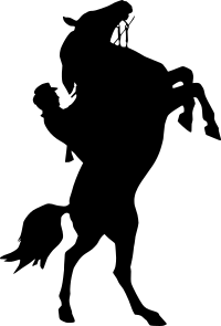 Horse Rearing Black Silhouette