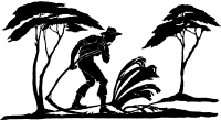 Silhouette of a Man with a Scythe