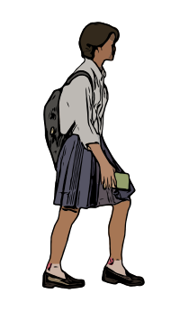 Walking School Girl