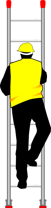 climbing a ladder