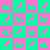 Bird and snake pattern (vaporwave remix)