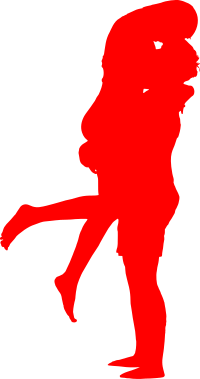 Red Kissing Couple