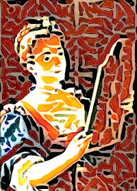 Woman Looking In Mirror Abstract art