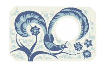 Old Art Déco clock panel with bird