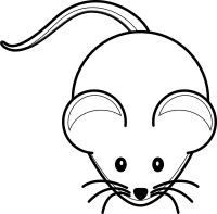 Simple Cartoon Mouse, version for coloring