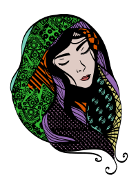 Woman Head Scarf - Colour Remix