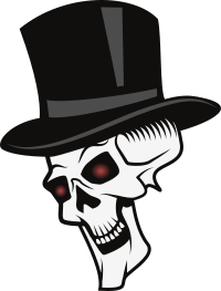 Creepy Skull with Red Eyes