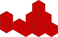 A pile of red cubes