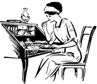 Writing a Letter at a Desk