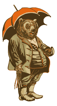 Orange Umbrella Bear