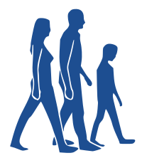 Blue Family Silhouette