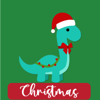 Christmas Cartoon Dinosaur