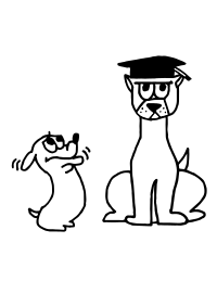 Dachshund and German Shepard Line Art