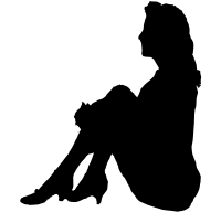 Silhouette of a Sitting Woman