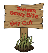 Warning Gators Sign