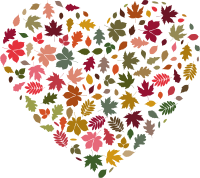 Autumn Leaves Heart Fall Colors