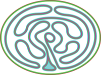 Hand drawn meditation labyrinth