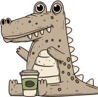 Alligator with Coffee