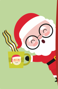 Santa With Coffee