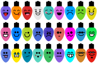 Christmas Light Character Emojis Super Set