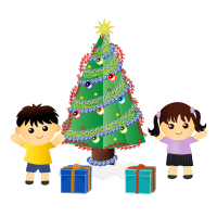 Christmas Tree and Kids