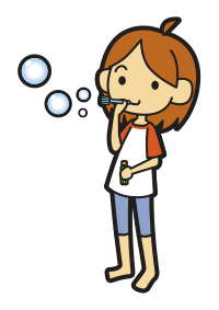 Girl blowing bubbles
