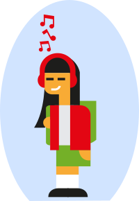 Girl Listening to Music