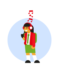Girl Listening to Music