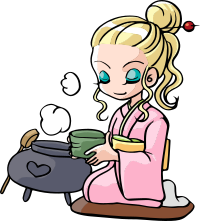 Girl learning the tea ceremony