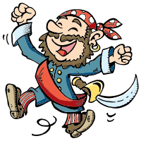 Happy Cartoon Pirate - Isolated