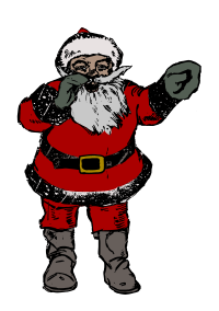Vintage Shouting Santa
