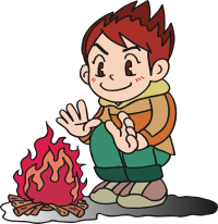 Boy with campfire