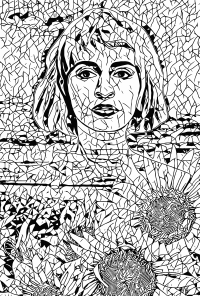 Sunflower fields woman