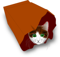 Cat Face in Bag