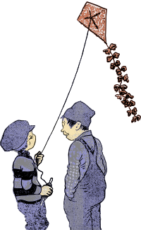 Boys with a Kite