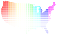 USA dotted rainbow colors